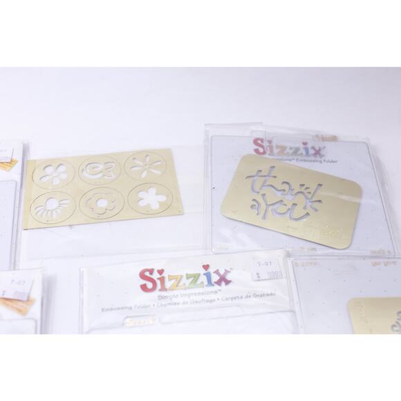 Sizzix, Simple Impressions, Embossing Folders, Set of 6, Flowers, Snowflake, - Picture 4 of 5